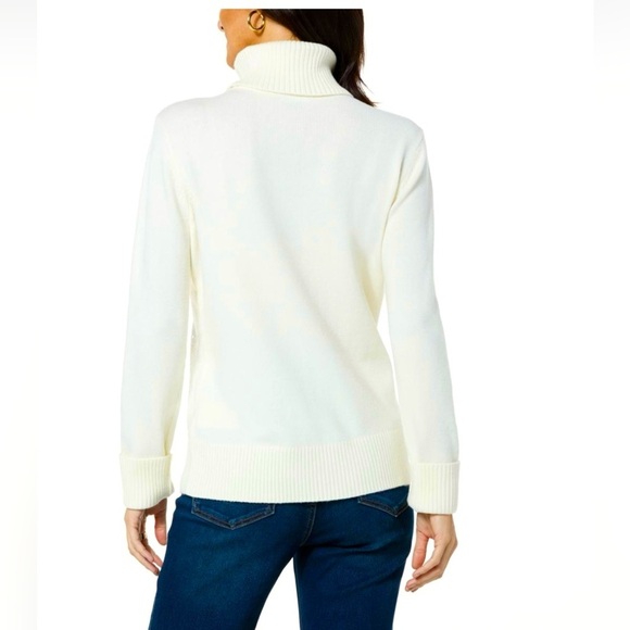 NWT- DG2 by Diane Gilman embellished knit turtleneck sweater - Picture 2 of 2